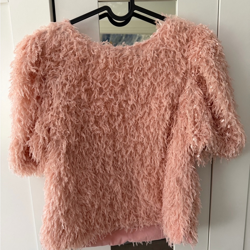 English Factory Blush Textured Top